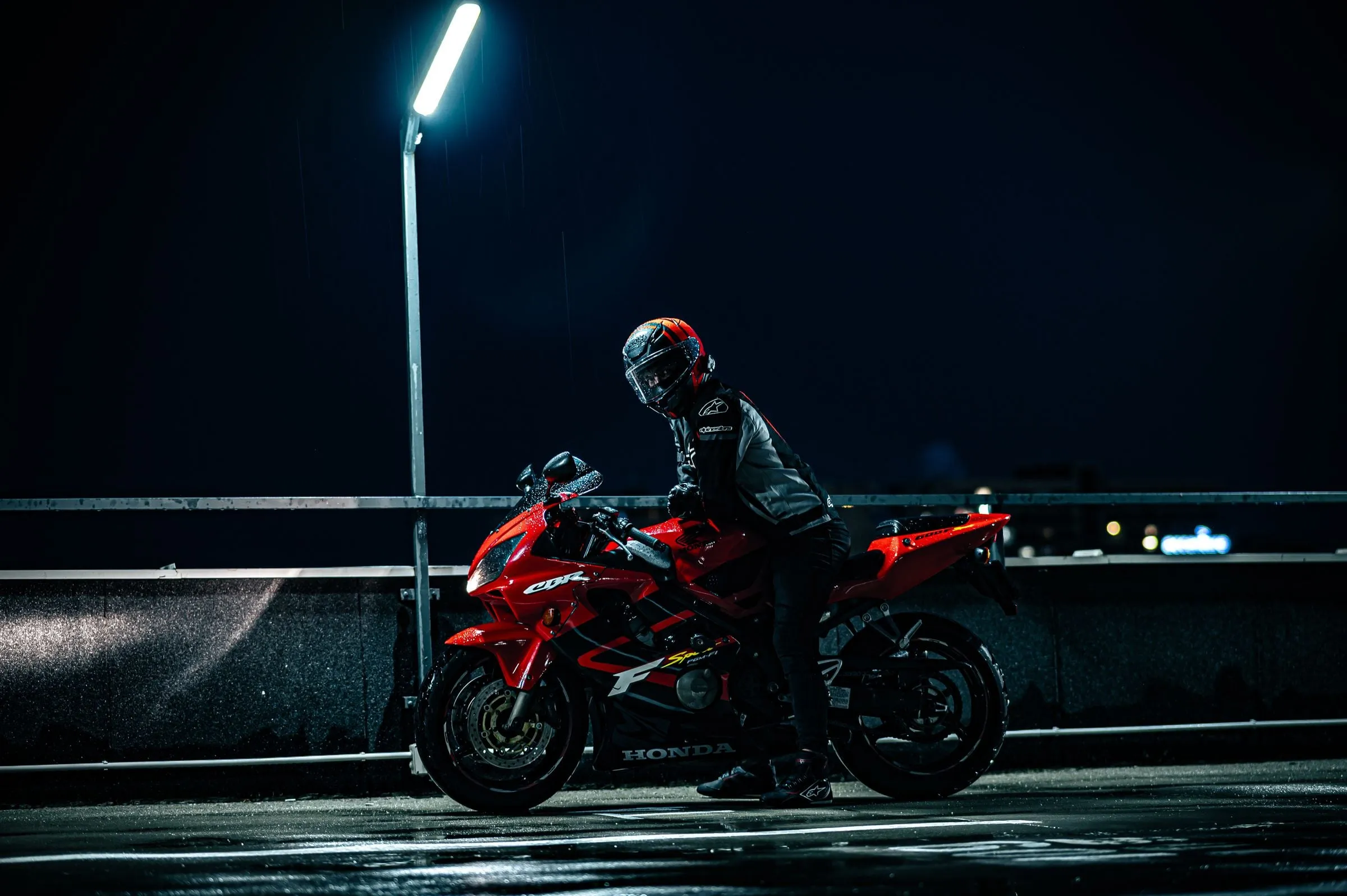 Sport bike at night